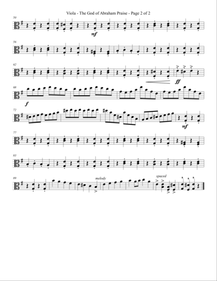 The God of Abraham Praise String Quartet scores gallery preview page 4