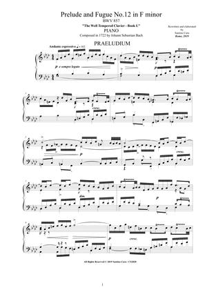 Bach - Prelude and Fugue No.12 in F minor BWV 857 for Piano