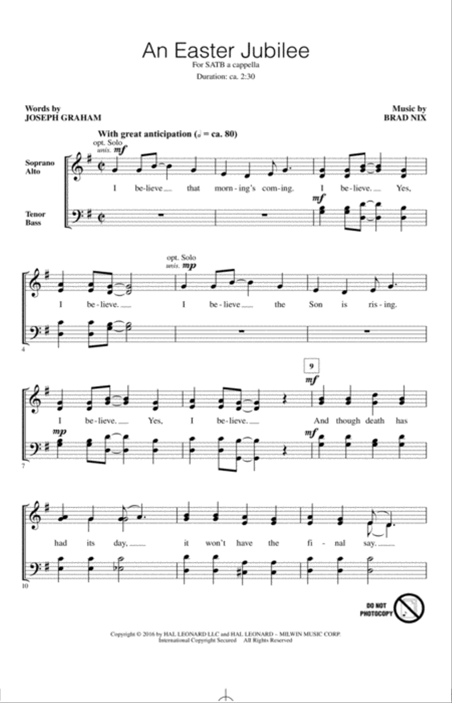 An Easter Jubilee 4-Part scores gallery preview page 1