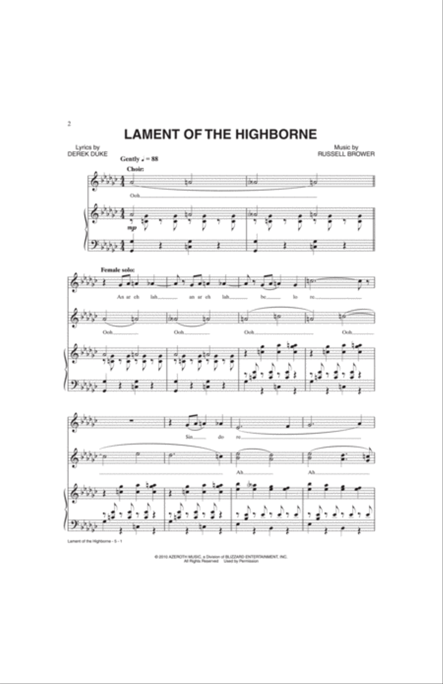 Lament of the Highborne Small Ensemble scores gallery preview page 2