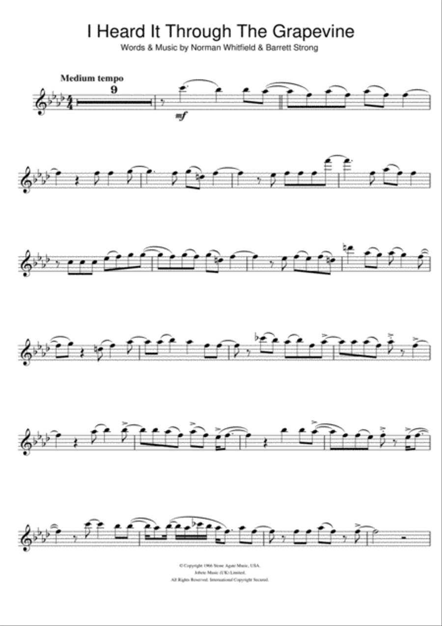 I Heard It Through The Grapevine Flute Solo scores gallery preview page 1