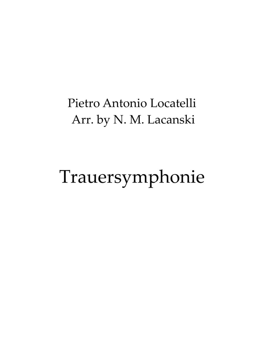 Trauersymphonie III. Grave IV. Non presto V. Andante image number null
