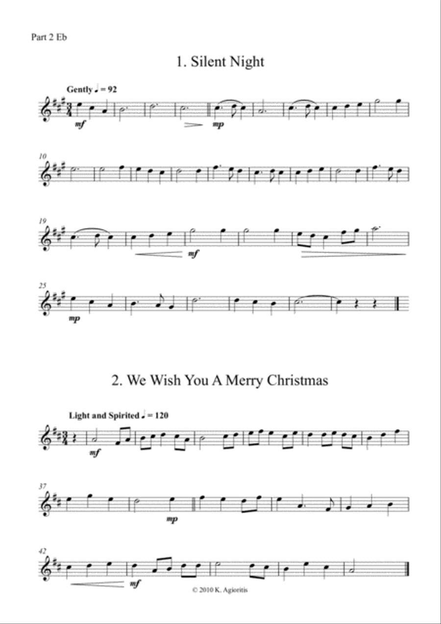 Carols for Four (or more) - Fifteen Carols with Flexible Instrumentation - Part 2 - Eb Treble Clef Concert Band scores gallery preview page 5