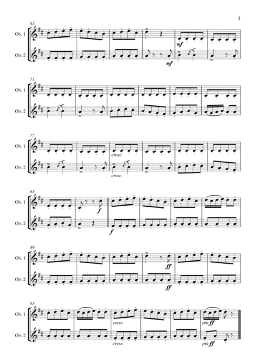Farandole from L'Arlesienne Suite No. 2 arranged for Oboe Duet Woodwind Duet scores gallery preview page 5