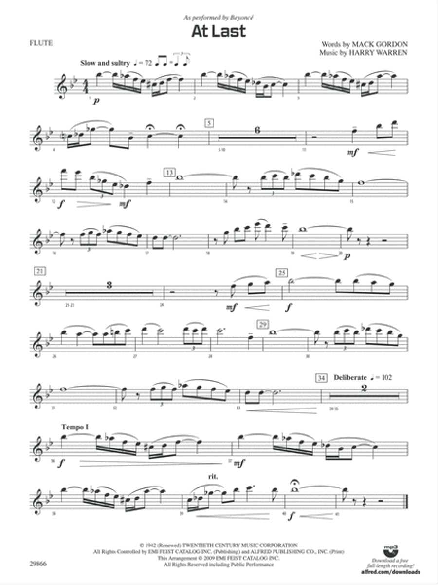 At Last: Flute At Last: Flute Concert Band scores gallery preview page 1