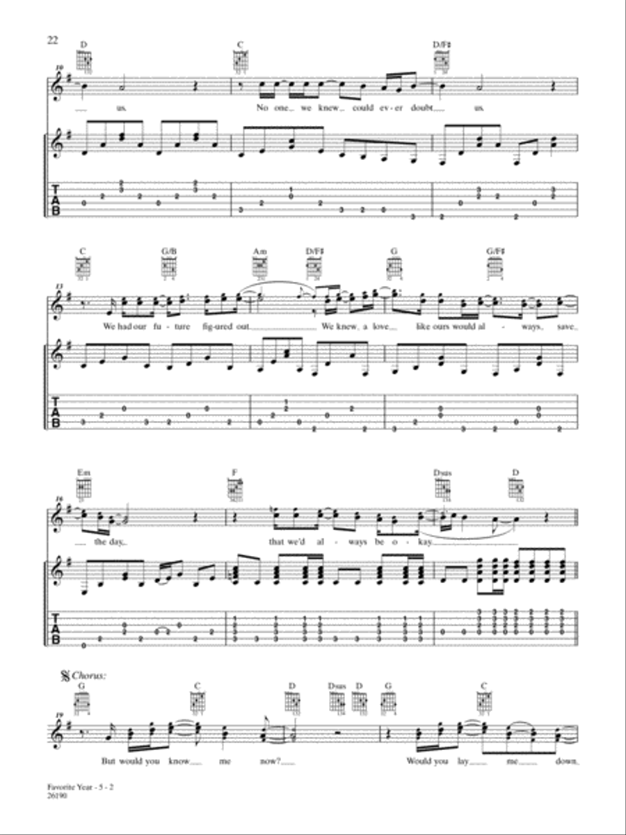 Favorite Year Favorite Year Guitar Tablature scores gallery preview page 2