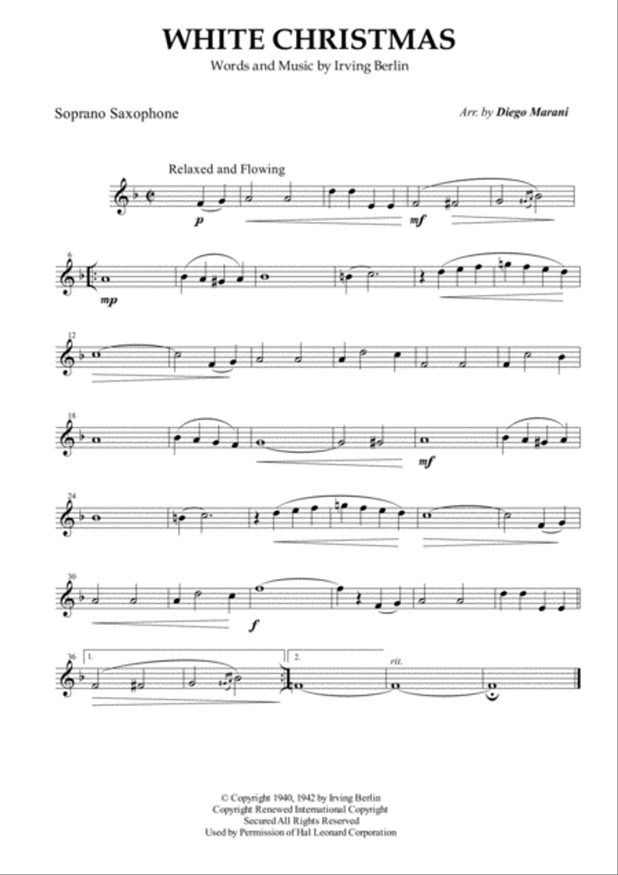 White Christmas Woodwind Quintet scores gallery preview page 1
