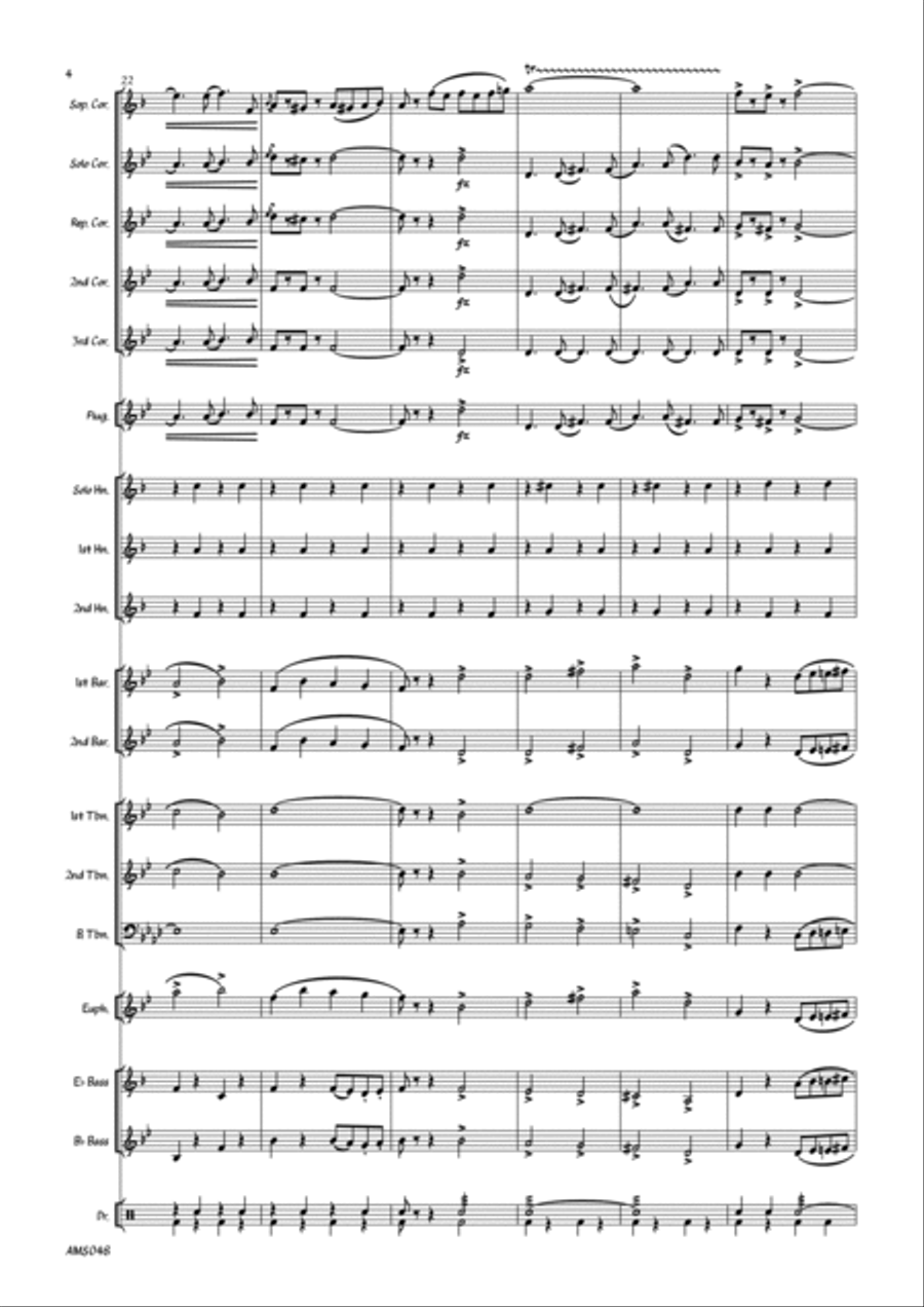 The Girl of Eagle Ranch - Brass Band March Brass Band scores gallery preview page 6