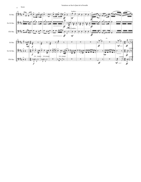 Variations on Sur le quai de la Ferraille for bass, great bass and contrabass recorders