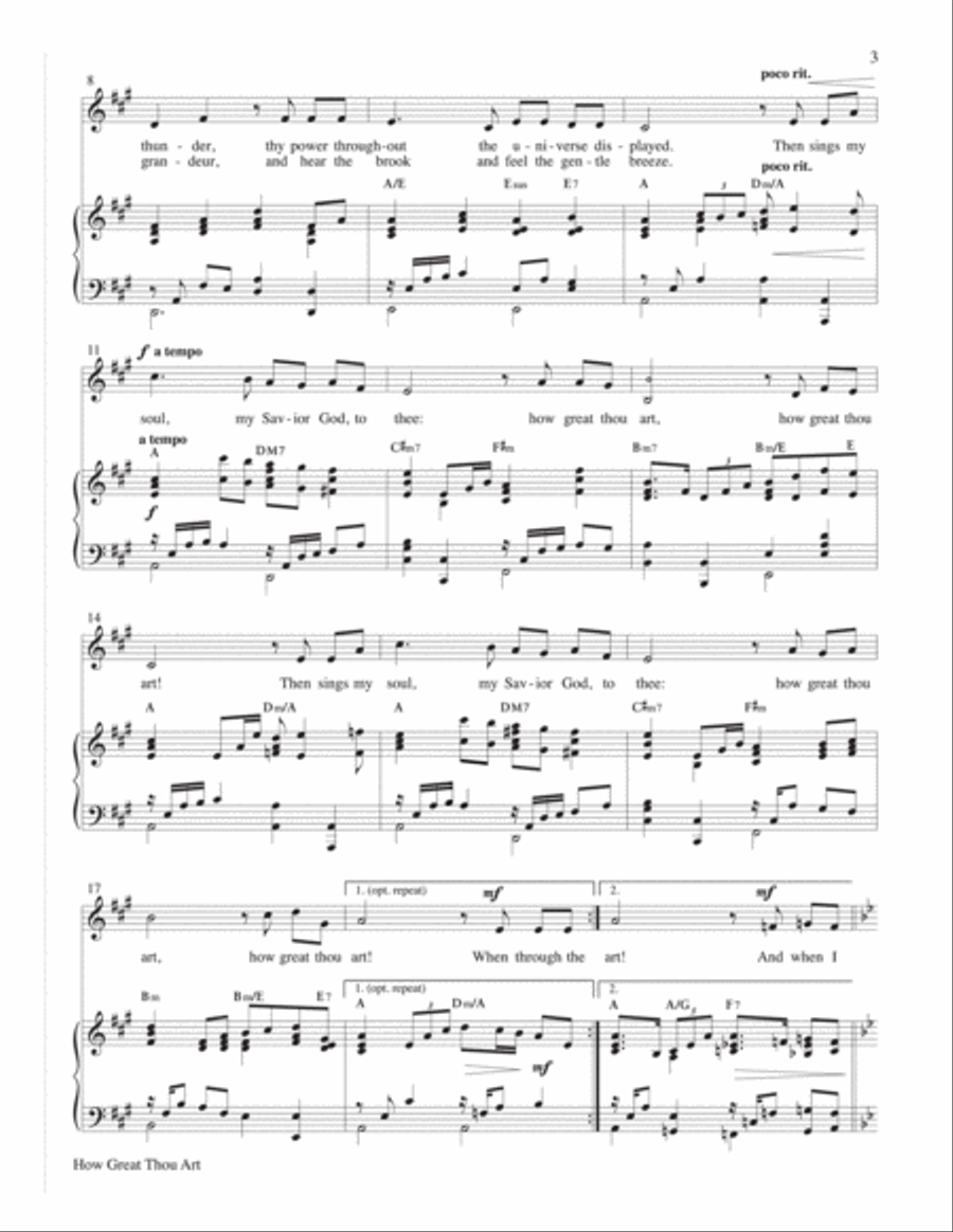 How Great Thou Art Medium Voice scores gallery preview page 3