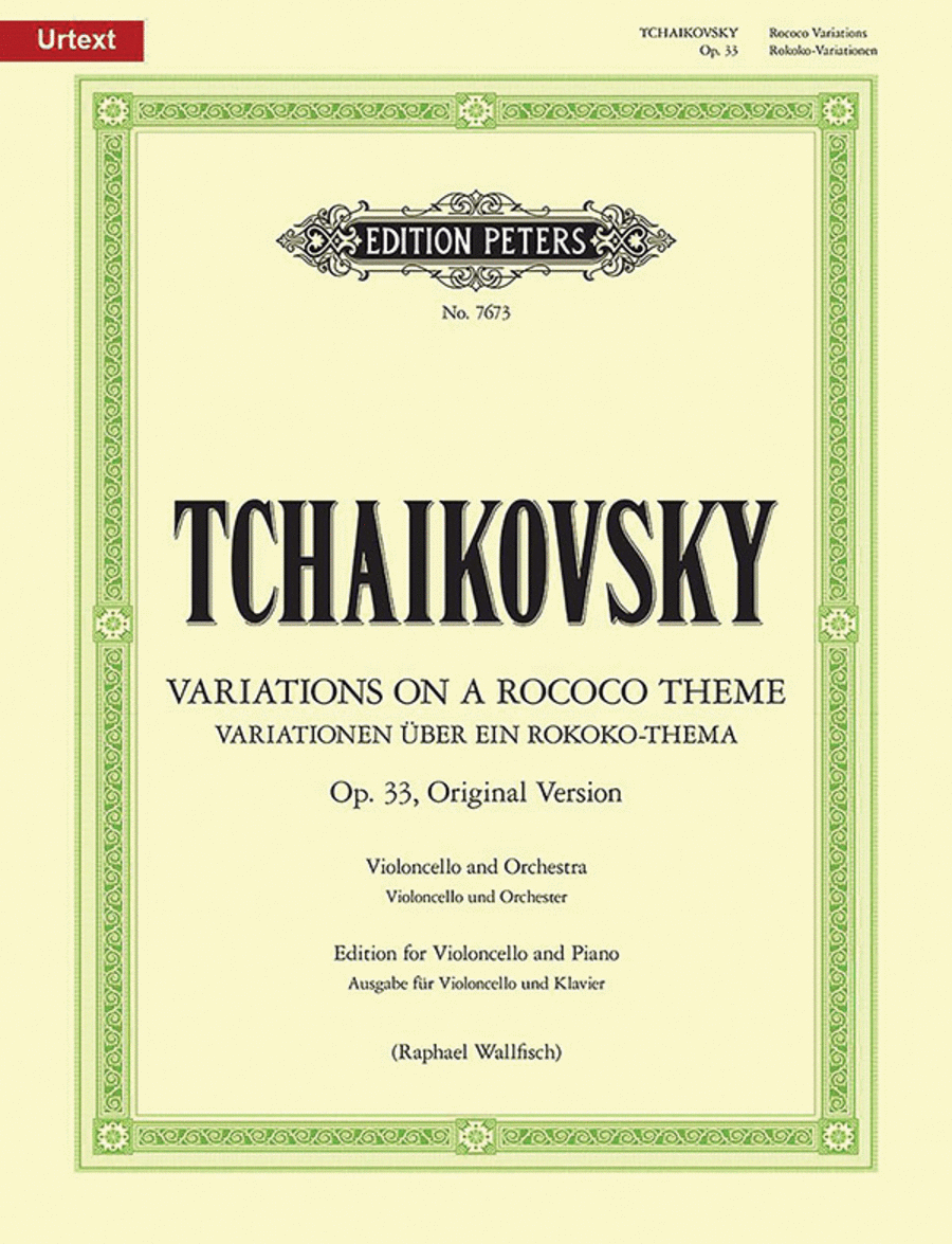 Variations on a Rococo Theme (orginal version) Piano Accompaniment scores gallery preview page 1
