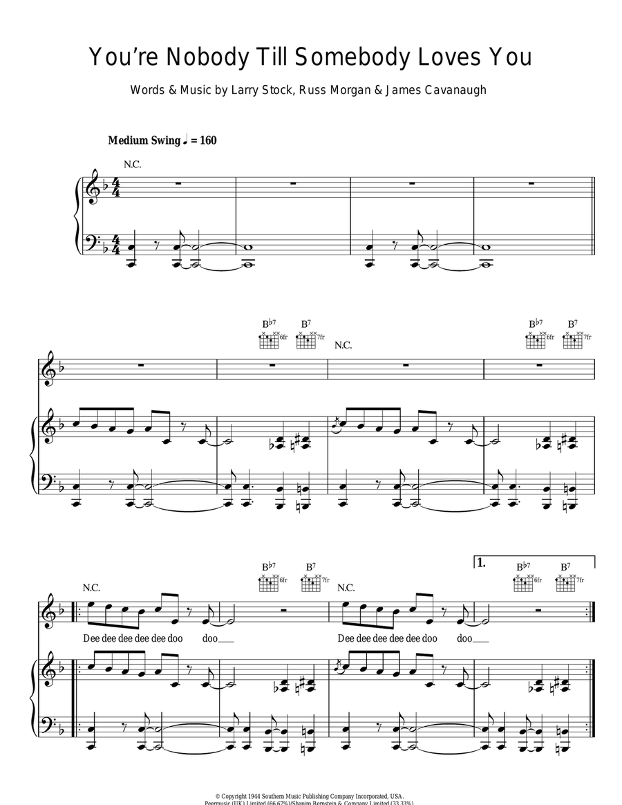 You're Nobody 'Til Somebody Loves You Acoustic Guitar scores gallery preview page 1