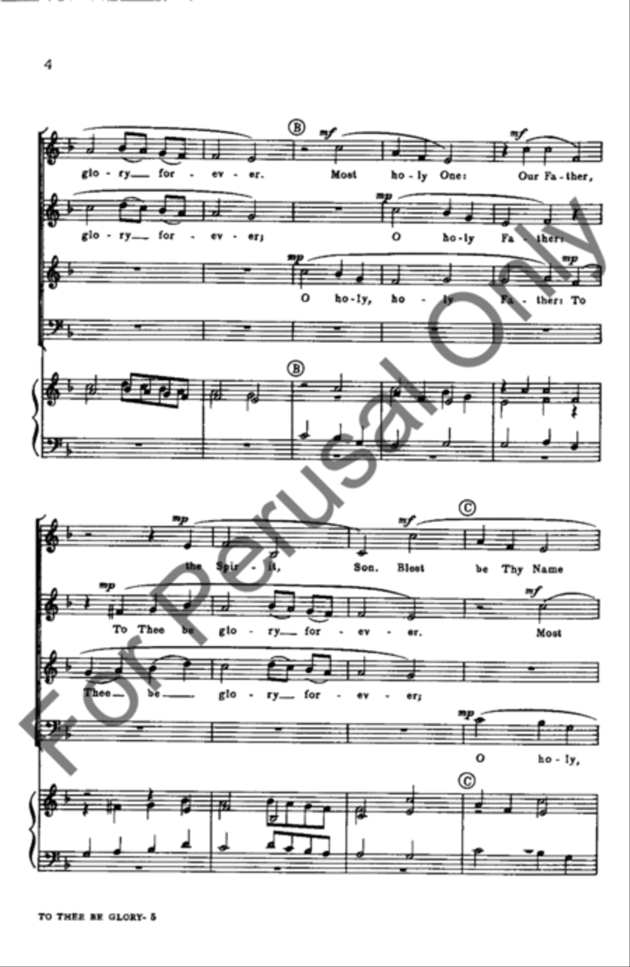 To Thee Be Glory 4-Part scores gallery preview page 3