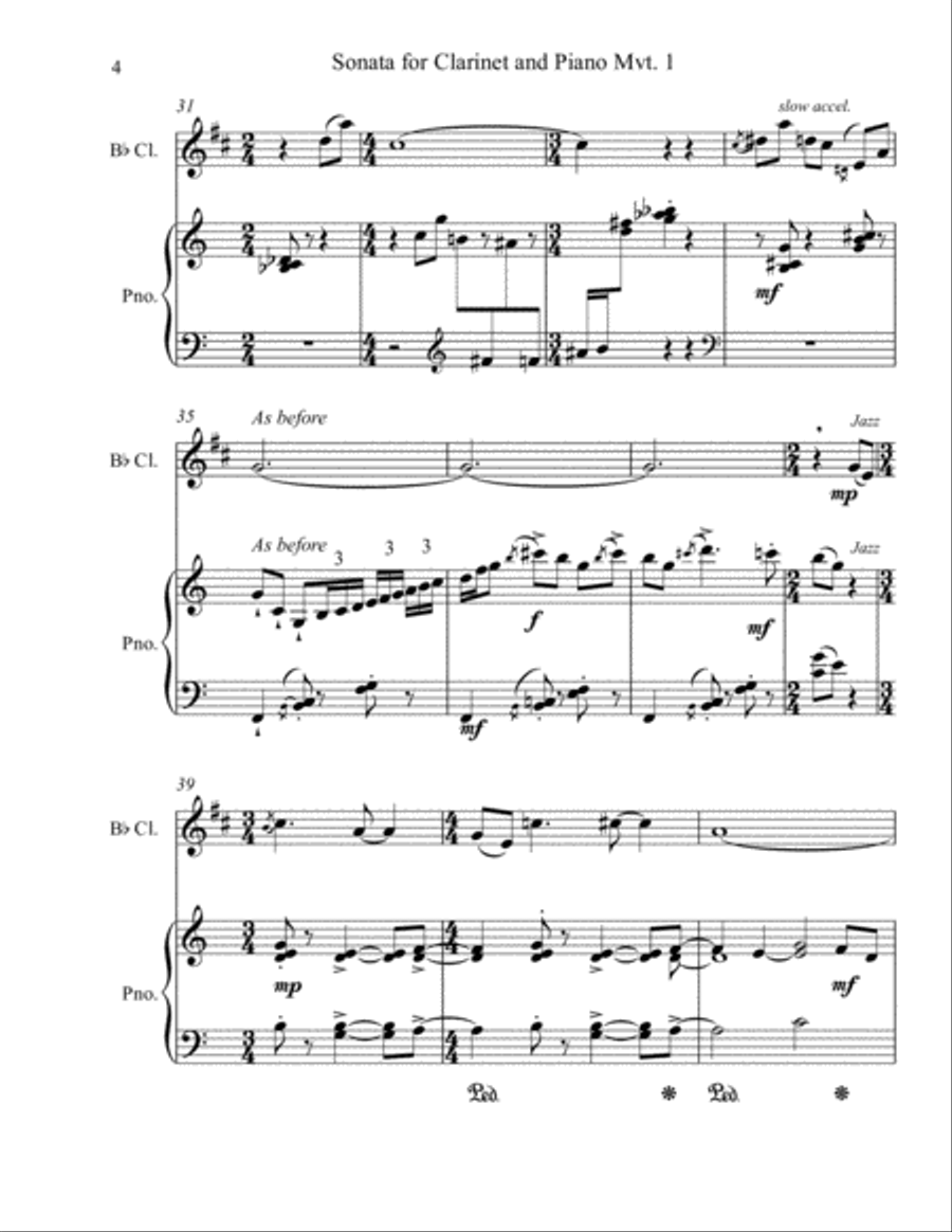Sonata for Clarinet and Piano Chamber Music scores gallery preview page 4