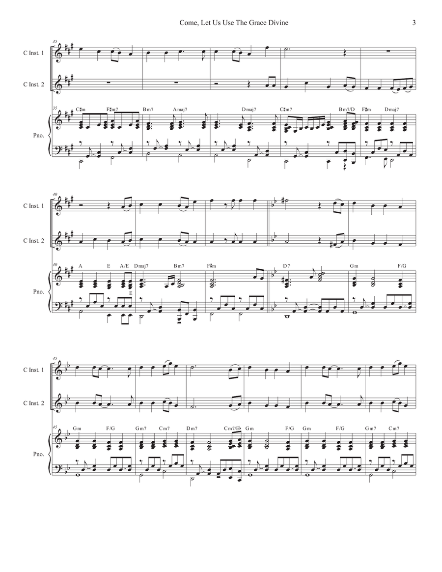 Come, Let Us Use The Grace Divine (Duet for C-Instruments) Piano scores gallery preview page 4
