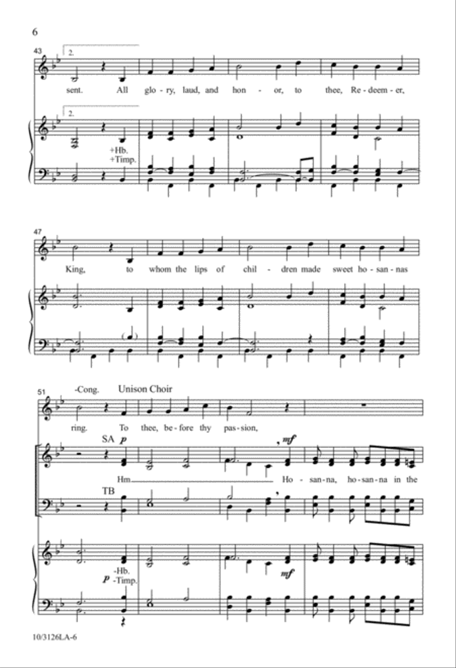 All Glory, Laud , and Honor 4-Part scores gallery preview page 4