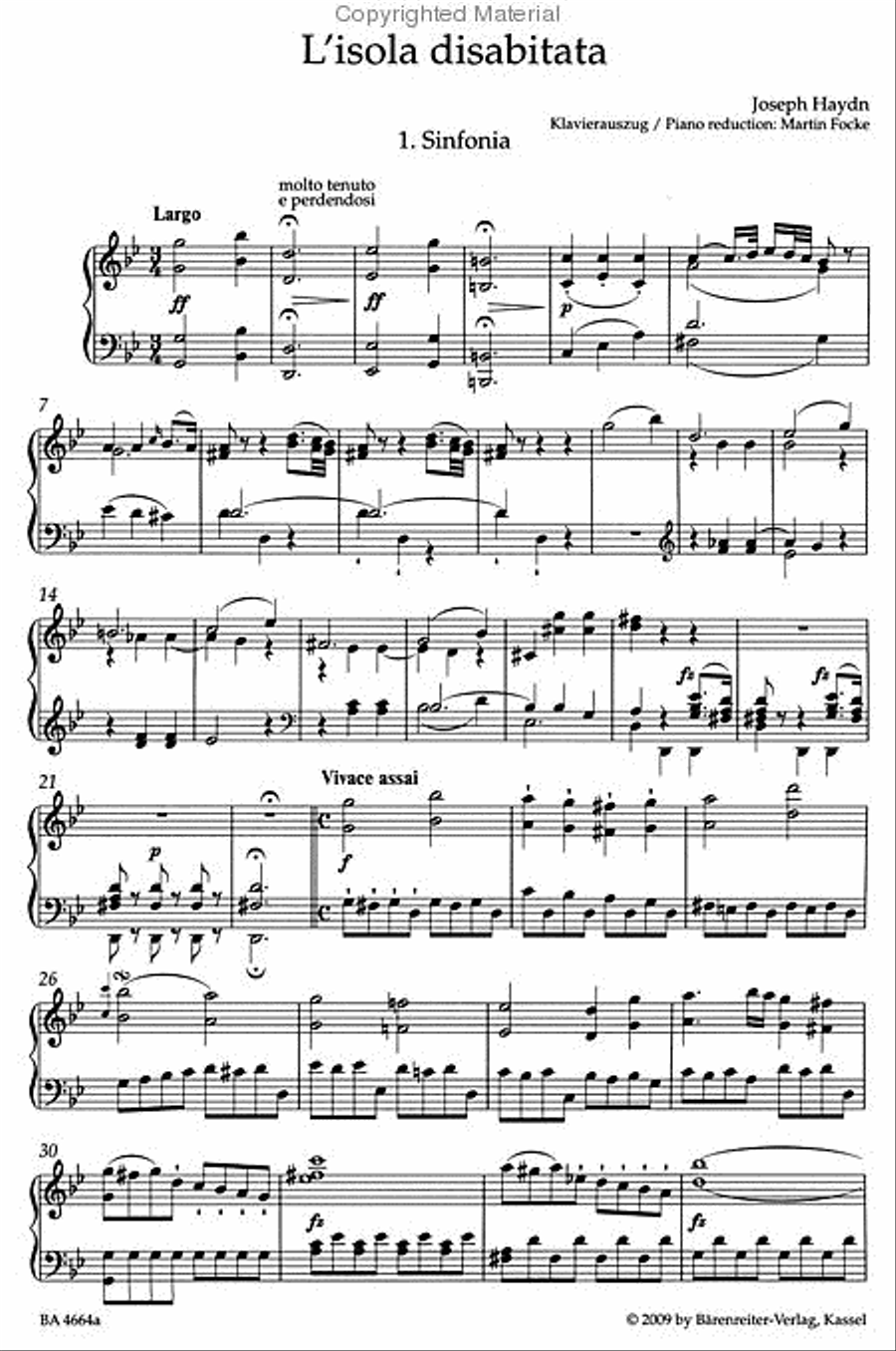 Lisola disabitata (Die wuste Insel) Hob.XXVIII:9 Tenor Voice scores gallery preview page 2