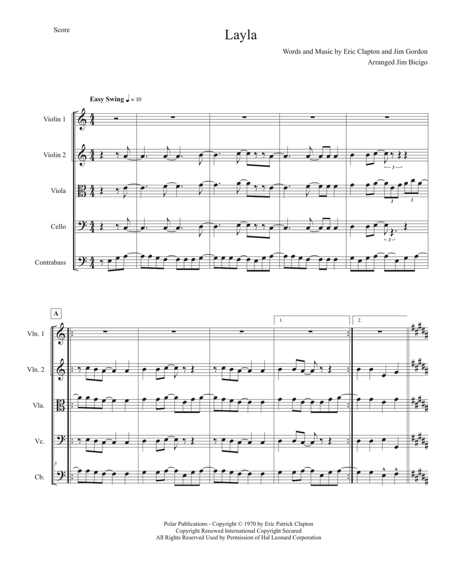 Layla String Orchestra scores gallery preview page 1
