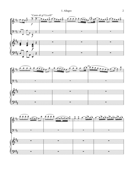 Allegro (i) from La Primavera (Spring) RV. 269 for flute, cello and piano image number null