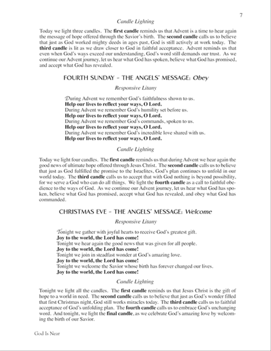 God Is Near (A Candle Lighting Ceremony for Advent) 4-Part scores gallery preview page 7