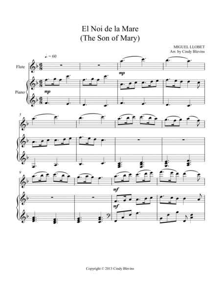 The Son of Mary, for Piano and Flute image number null
