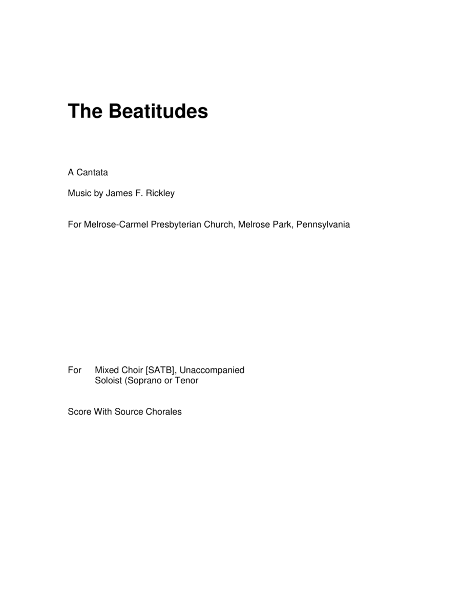 The Beatitudes - A Cantata 4-Part scores gallery preview page 1