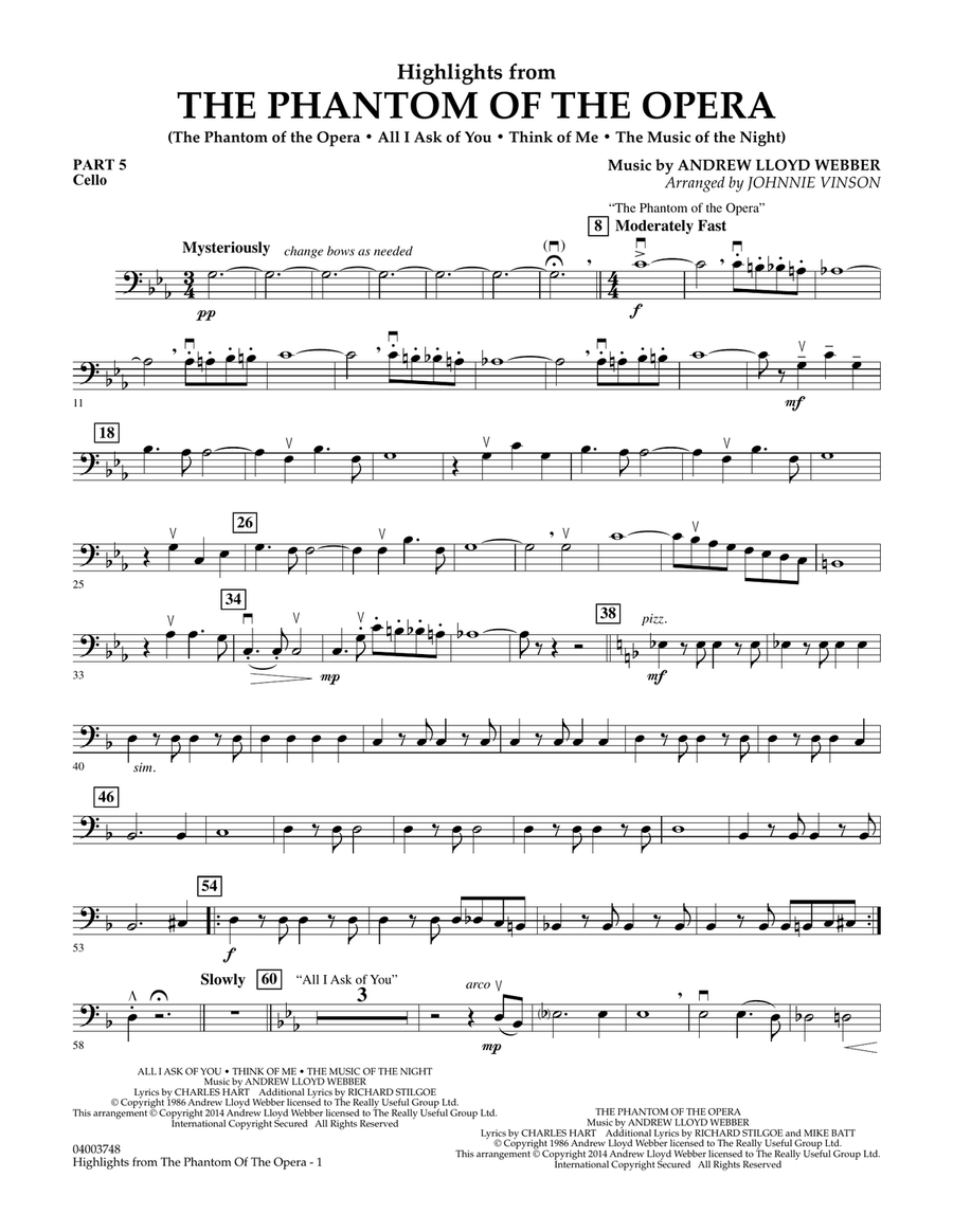 Highlights from The Phantom of the Opera - Pt.5 - Cello