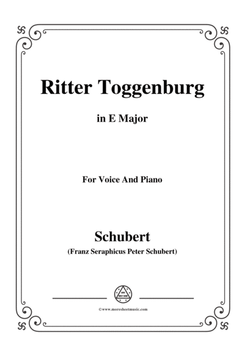 Schubert-Ritter Toggenburg,in E Major,for Voice&Piano image number null