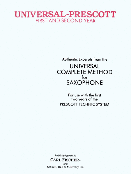 Universal-Prescott Saxophone Method 1st & 2nd Year