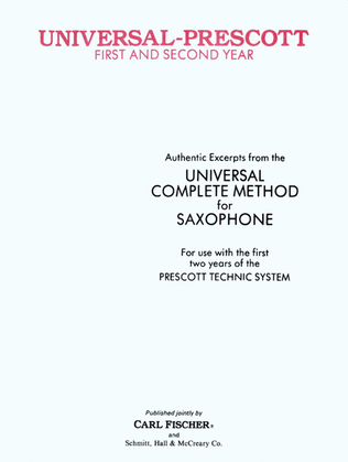 Book cover for Authentic Excerpts from the Universal Complete Method for Saxophone