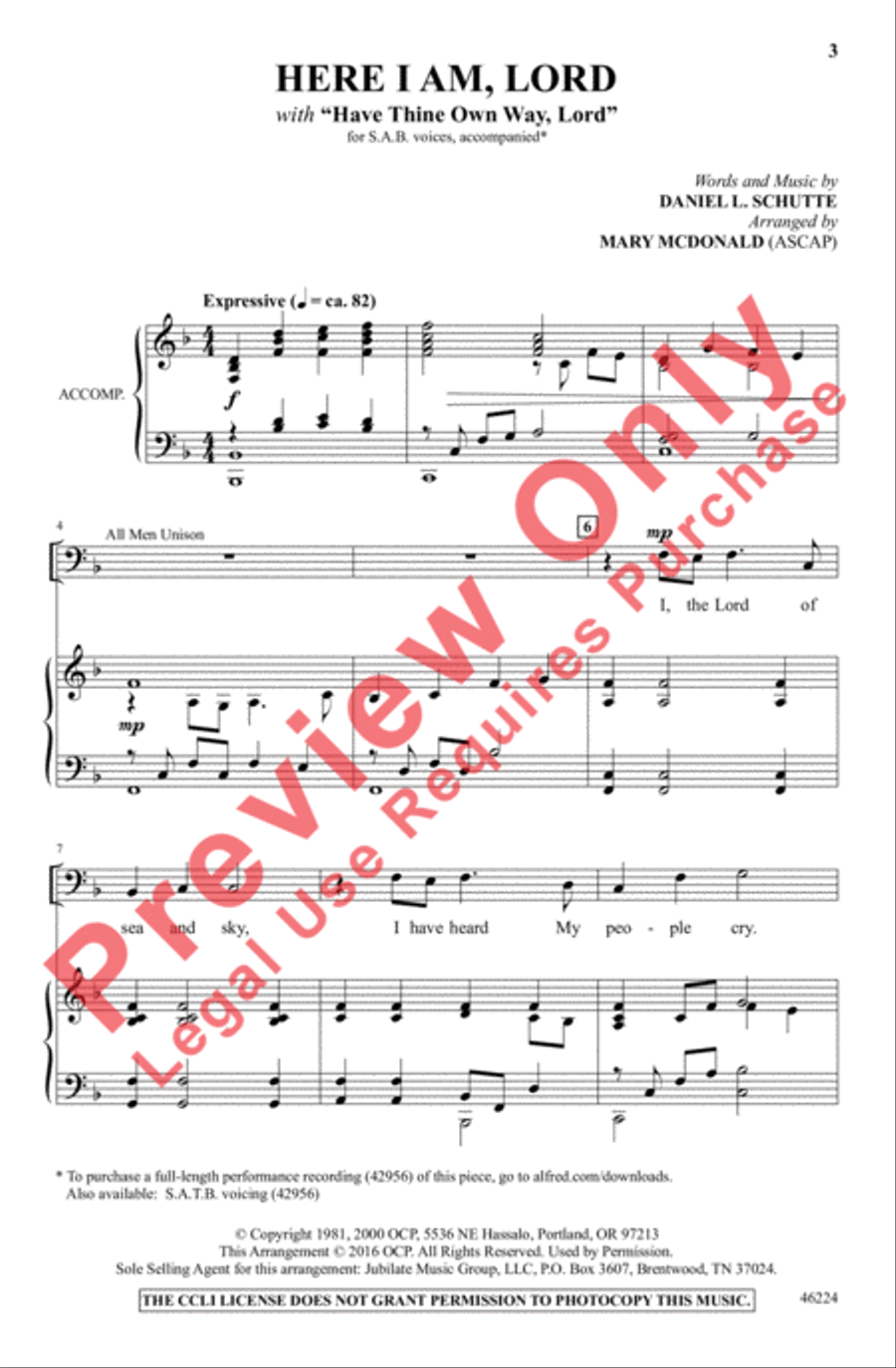 Here I Am, Lord 3-Part scores gallery preview page 3