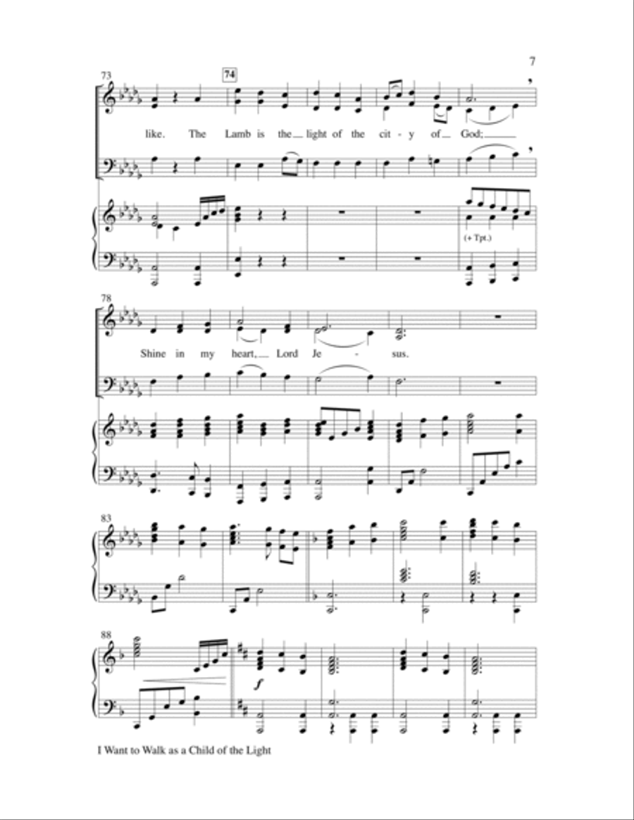 I Want to Walk as a Child of the Light 3-Part scores gallery preview page 7