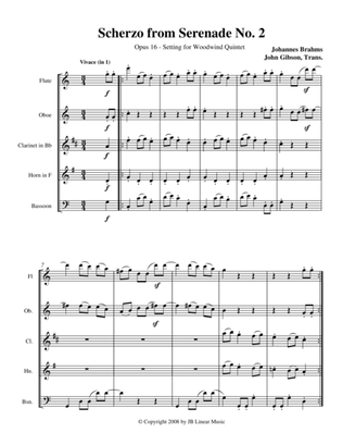 Brahms Scherzo from Serenade #2 for Woodwind Quintet