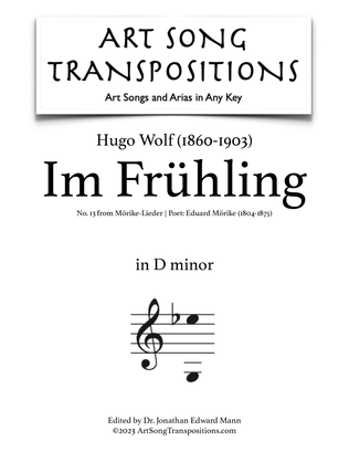 Book cover for WOLF: Im Frühling (transposed to D minor)