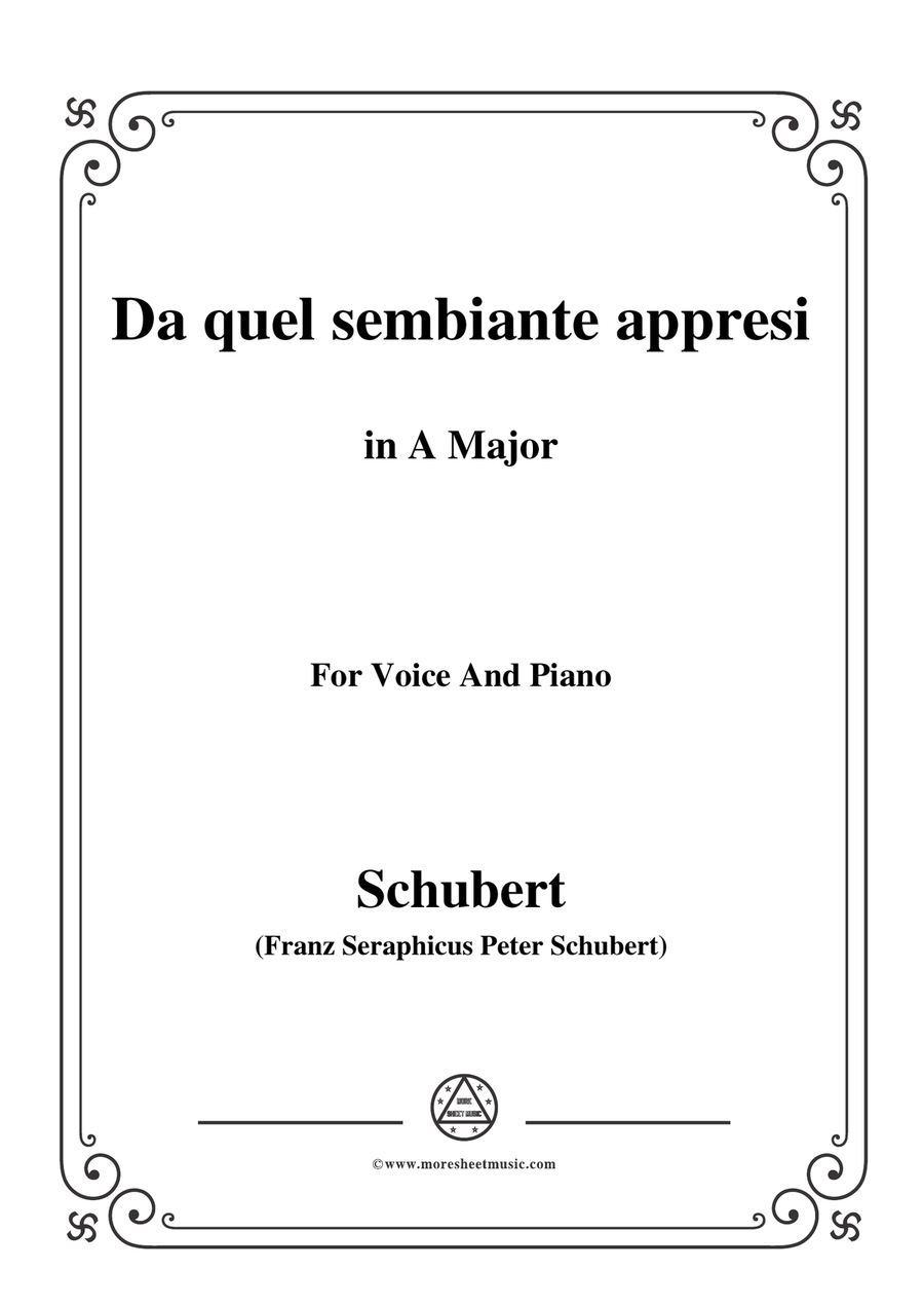 Schubert-Da quel sembiante appresi,in A Major,for Voice and Piano