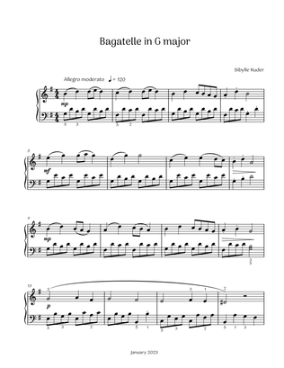 Book cover for Bagatelle in G major for Late Elementary Solo Piano