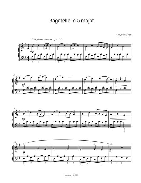 Bagatelle in G major for Late Elementary Solo Piano image number null