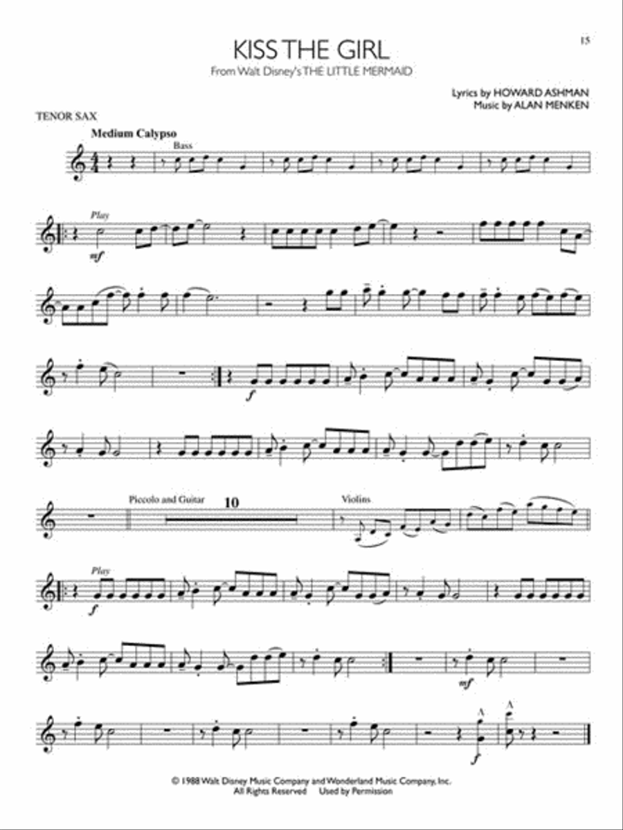 Disney Movie Hits for Tenor Sax Tenor Saxophone scores gallery preview page 6