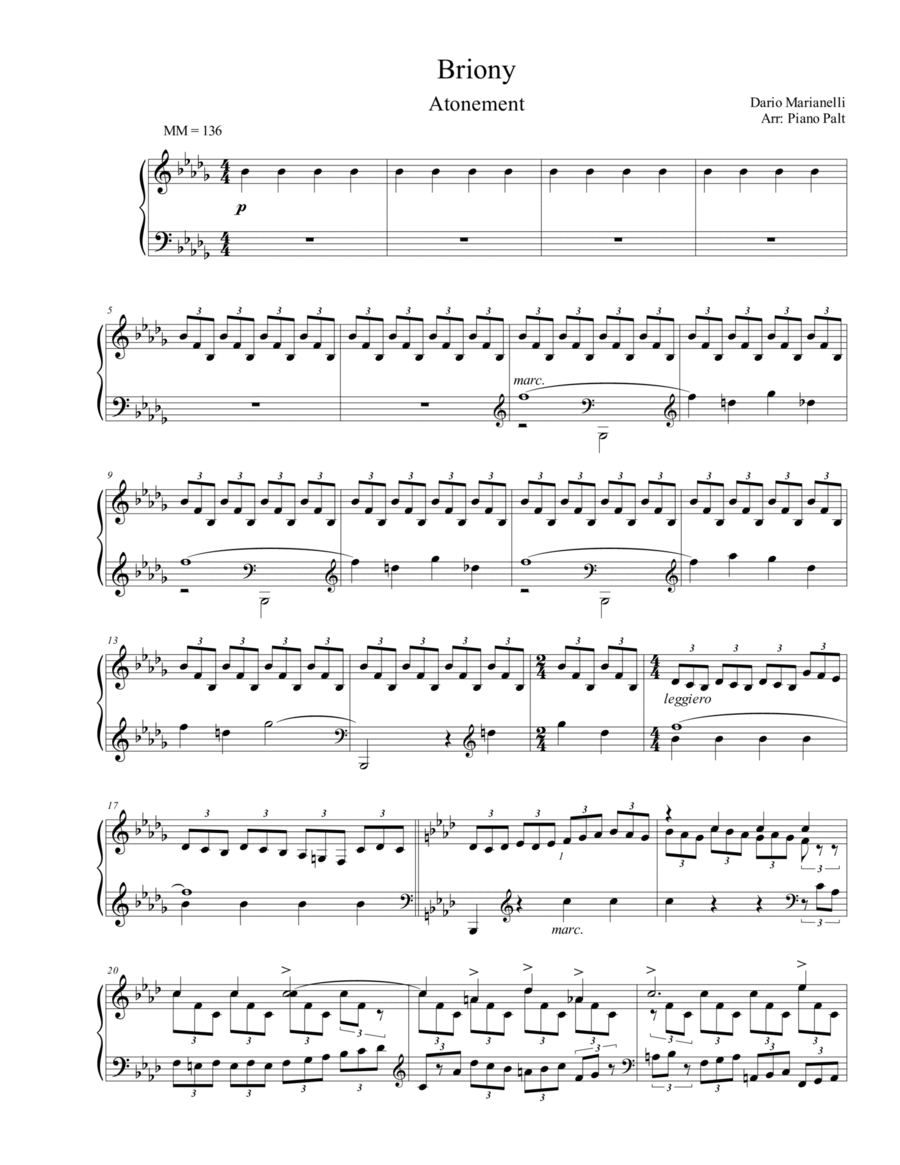 Briony Piano Solo scores gallery preview page 1