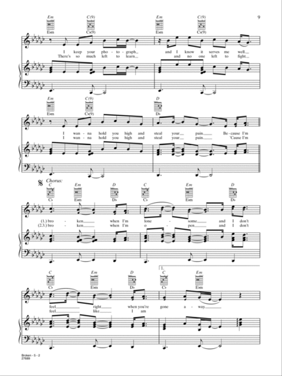 Broken Piano, Vocal, Guitar scores gallery preview page 2