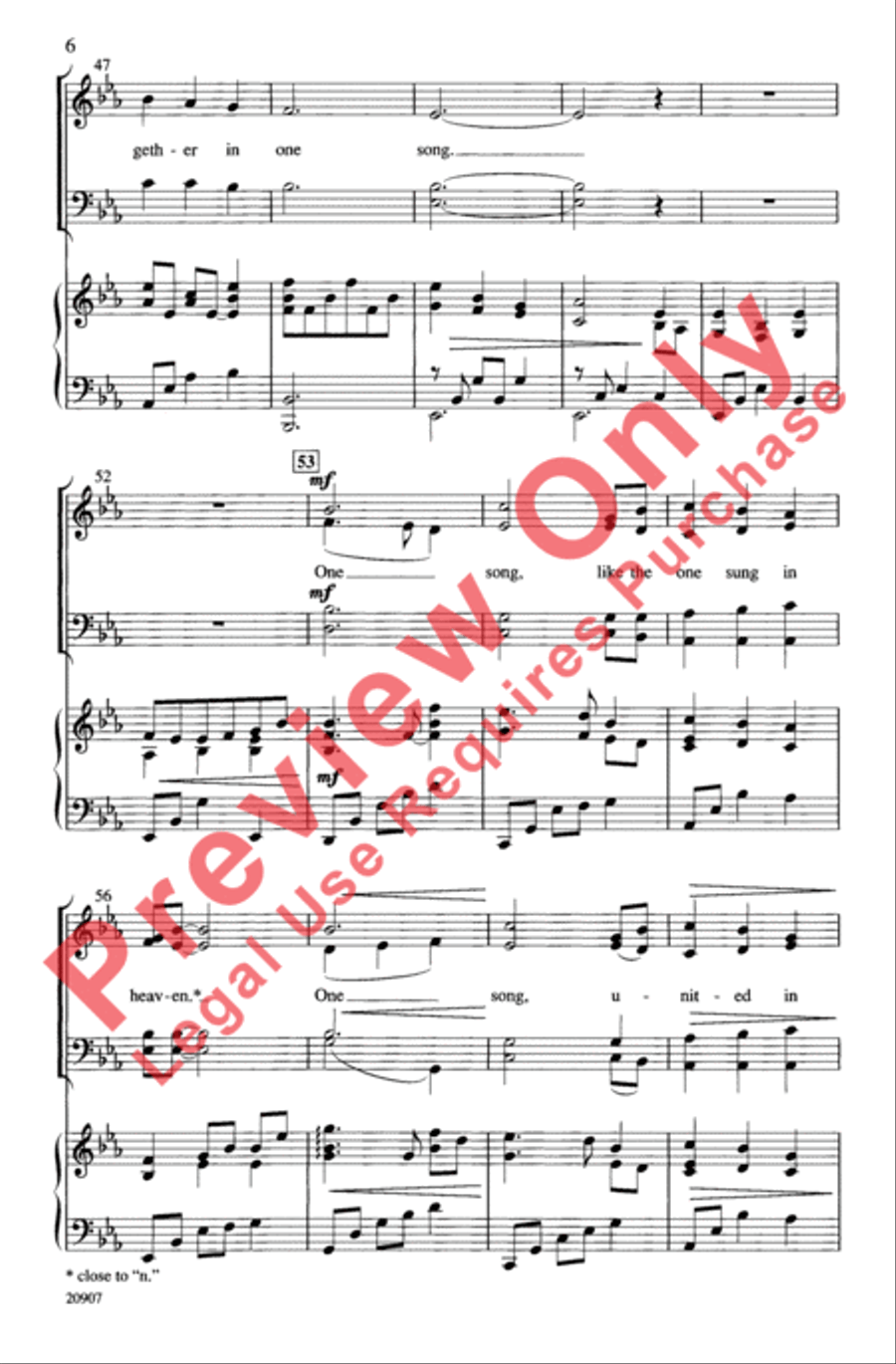 One Song One Song 4-Part scores gallery preview page 6