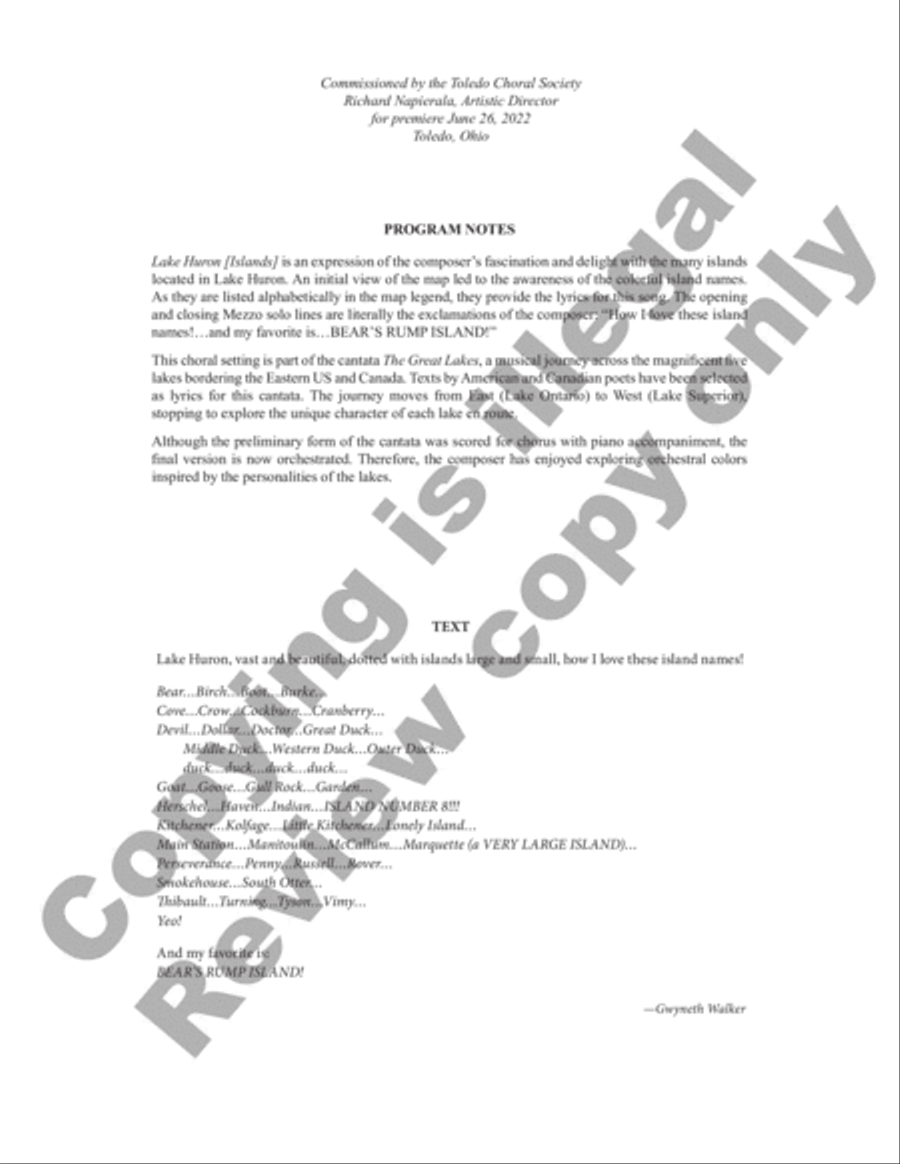 Lake Huron Divisi scores gallery preview page 2