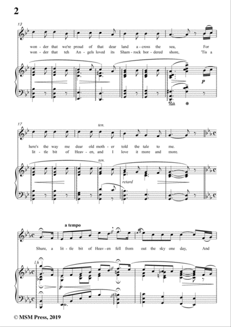Ernest R. Ball-Little Bit of Heaven,in g minor,for Voice and Piano
