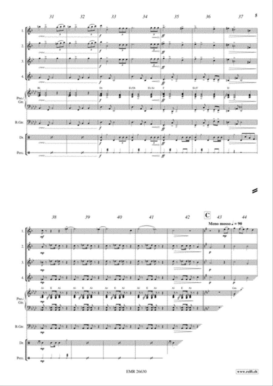 Ceremonial Procession Saxophone Ensemble scores gallery preview page 5