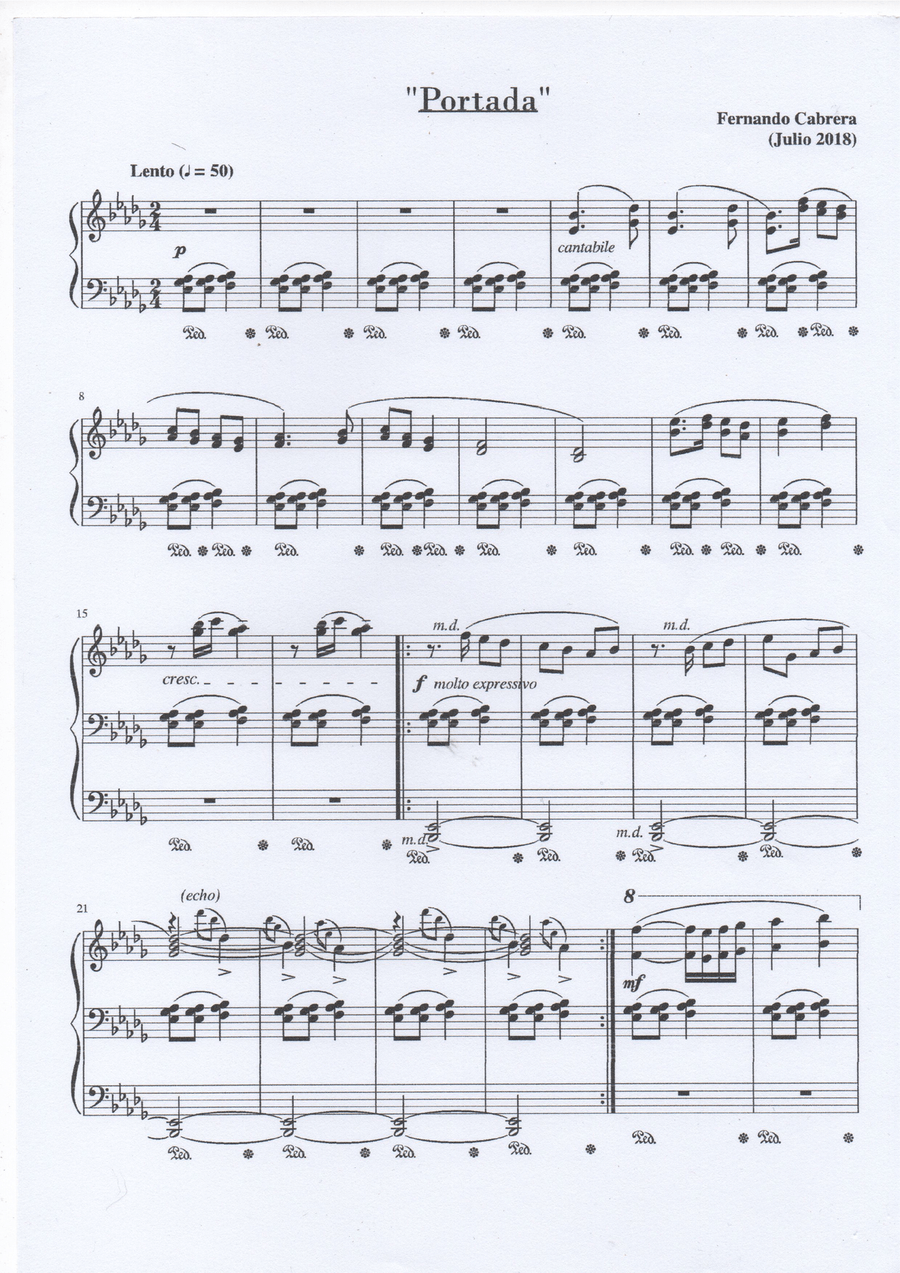 Portada Portada Piano Solo scores gallery preview page 1