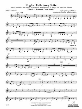 English Folk Song Suite: 2nd B-flat Clarinet