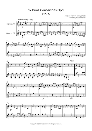 Gallay - 12 Duos Concertans Op. 1 No. 5 'Valse' (for Horn Duet)