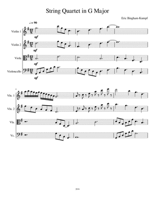 Book cover for String Quartet in G Major