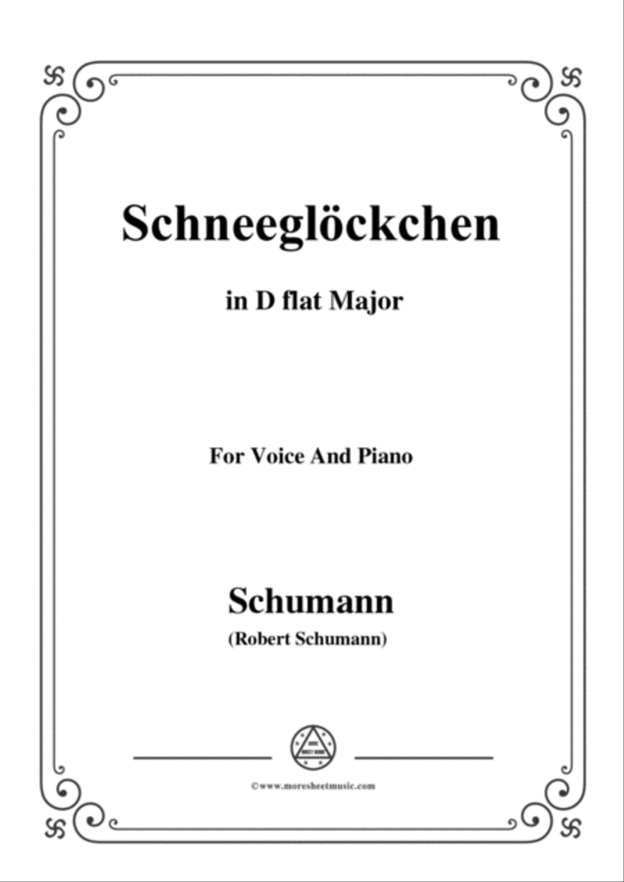 Schumann-Schneeglöckchen,in D flat Major,Op.79,No.27,for Voice and Piano Voice Solo scores gallery preview page 1