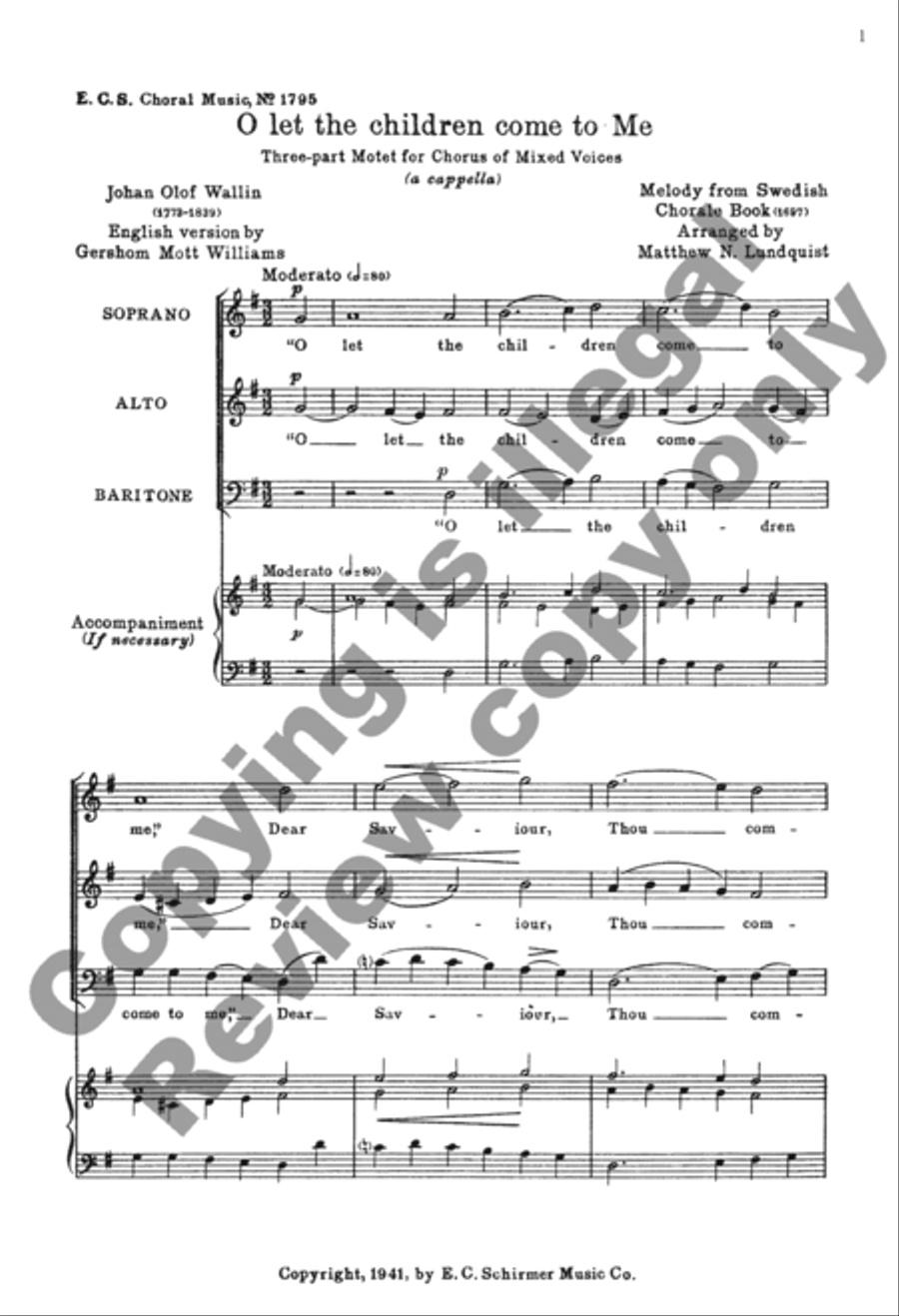 O Let the Children Come to Me 3-Part scores gallery preview page 6